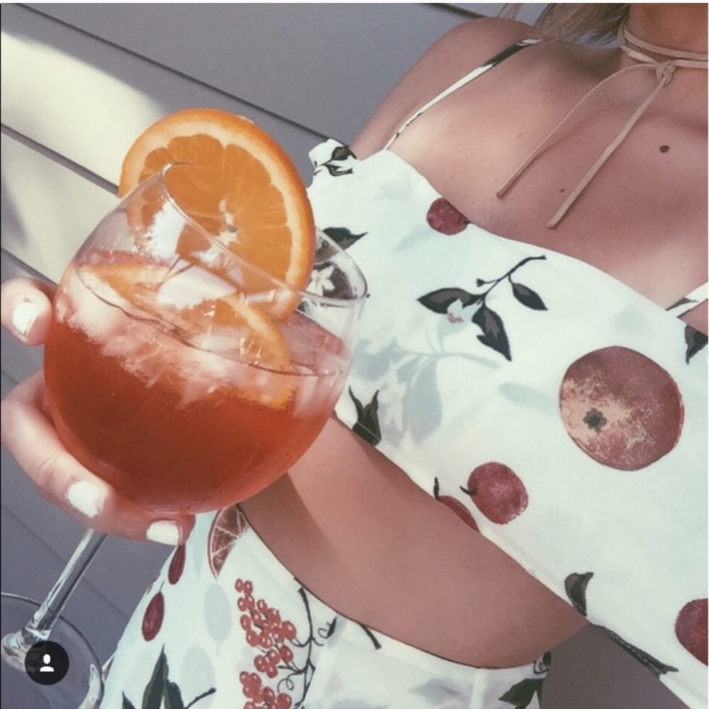 Reformation Citrus Set Crop Top Skirt Combo